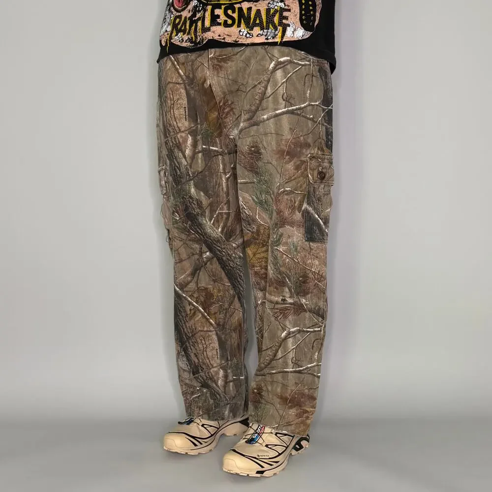 Vintage 90s Cabelas Camo Jeans 42x28 Baggy Wide Leg Fit Real Tree